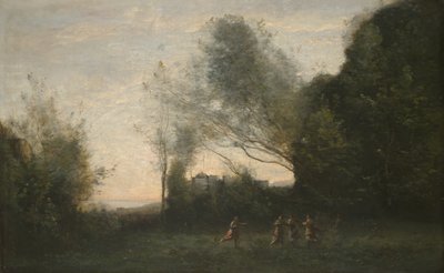 Nymfien tanssi, 1865-70 tekijältä Jean Baptiste Camille Corot